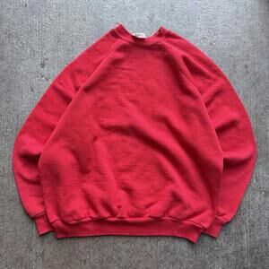Tultex Vintage 90s Blank Red Crewneck Sweatshirt Tagged XL Fits A Medium